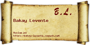 Bakay Levente névjegykártya